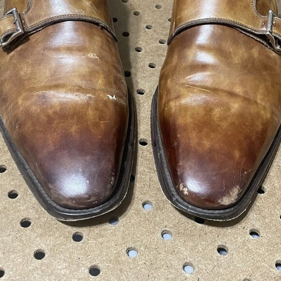 Magnanni Miro Burnished Double Monk Shoes Mens Size 9.5 Burnished Brown Spain main image 5